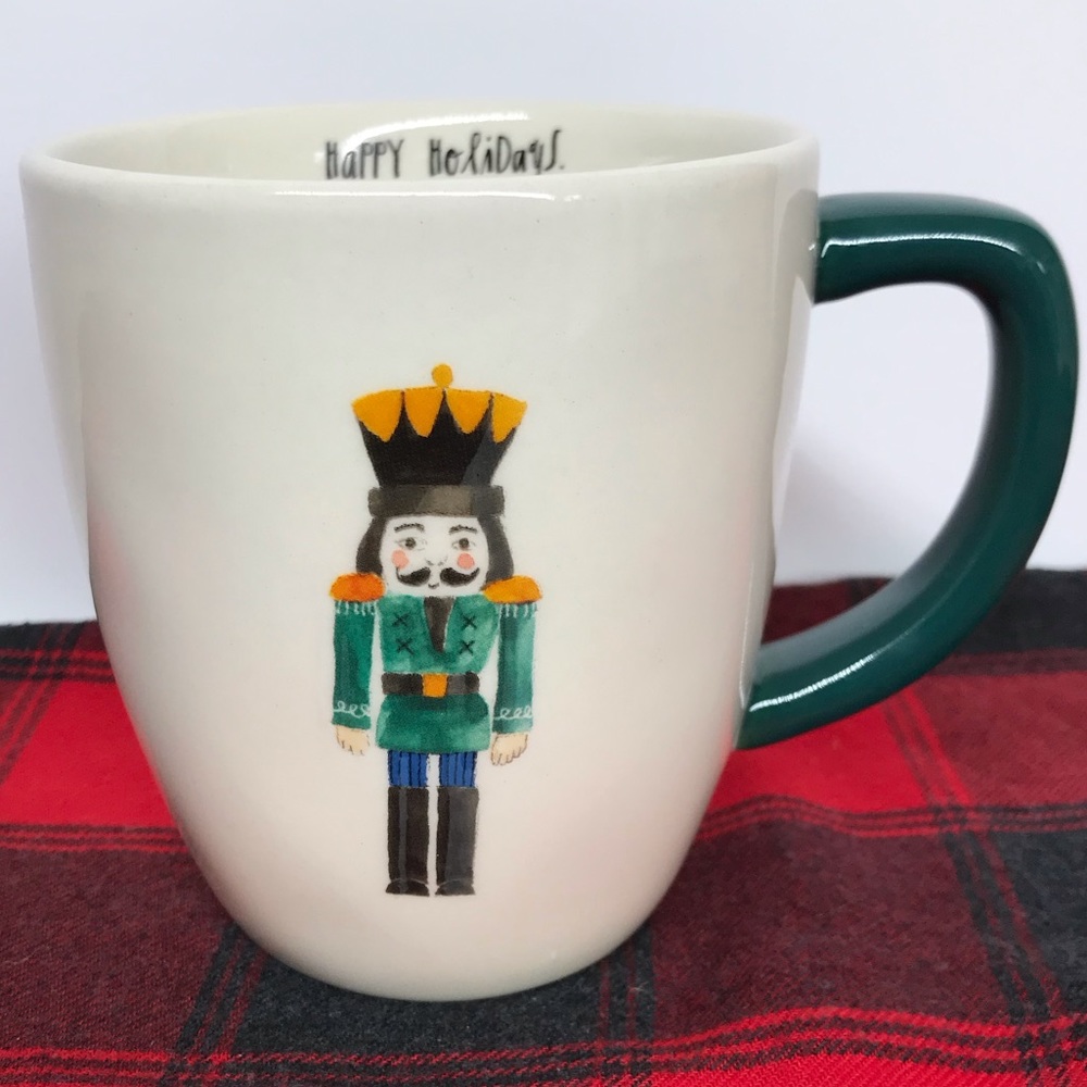 Rae Dunn green nutcracker mug happy holidays